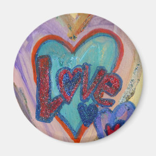 Kärlek-familjens hörn Art Painting Magnet