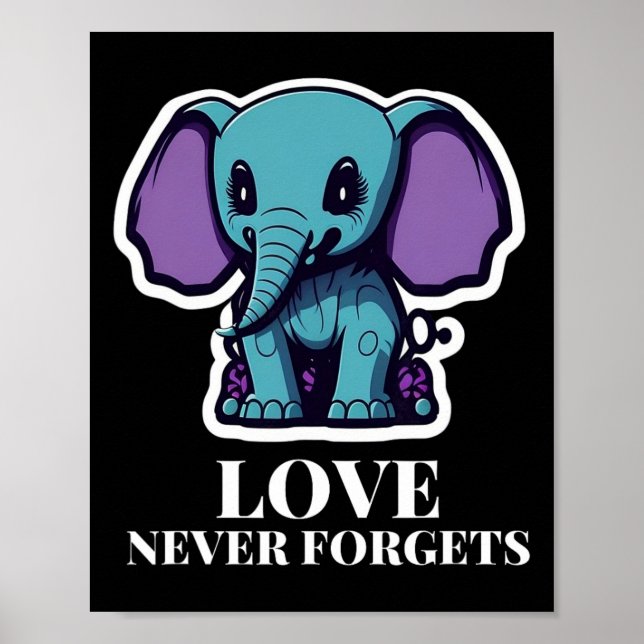 Kärlek får aldrig ut elefant för flickor, alzheime poster (Framsidan)