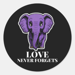 Kärlek får aldrig ut elefant för kvinnliga alzheim runt klistermärke