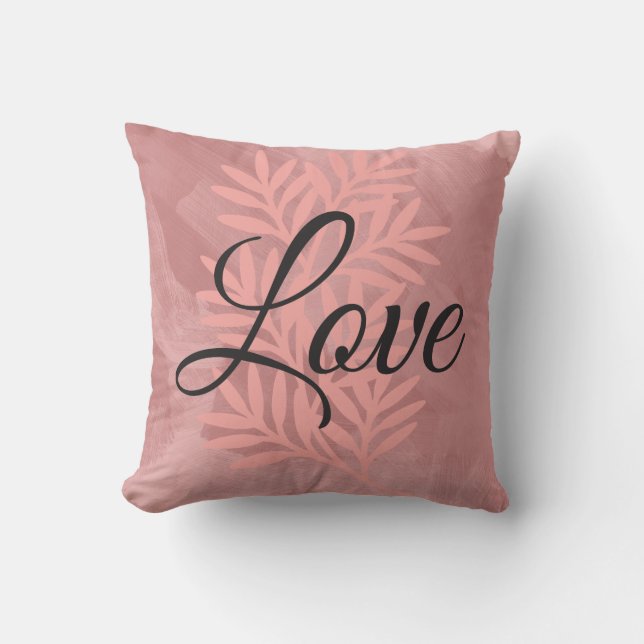"Kärlek" Färg penseldragen Stroke Decorative Pillo Kudde (Framsida)