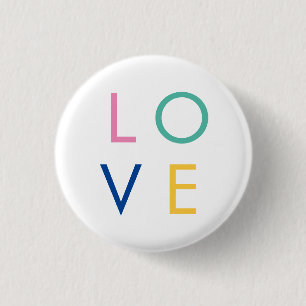 KÄRLEK-färgad valentintypografi Knapp