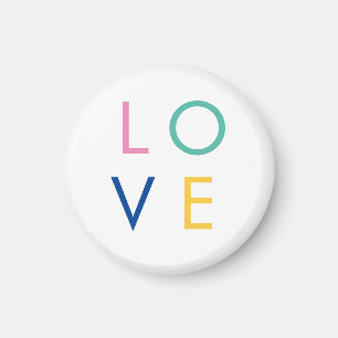 KÄRLEK-färgad valentintypografi Magnet