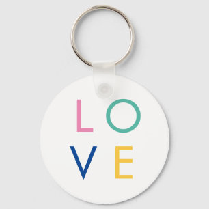 KÄRLEK-färgad valentintypografi Nyckelring