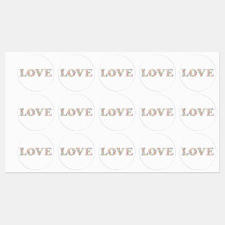 KÄRLEK - färgade kaffebönor Klistermärke