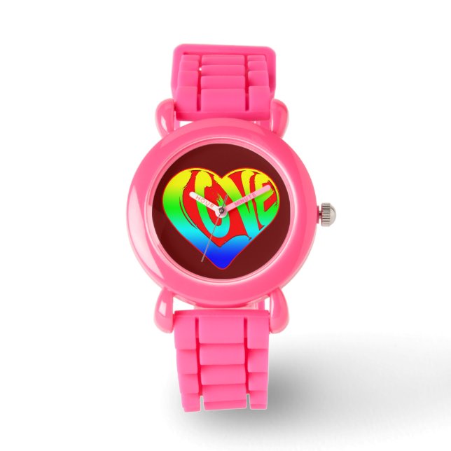 Kärlek Färgrik Hjärtans Dag Armbandsur (Framsida)
