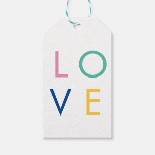 KÄRLEK färgrik valentin typografi Presentetikett