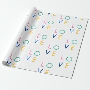 KÄRLEK färgrik valentine-typografi Presentpapper