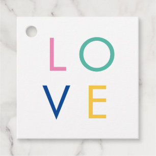 KÄRLEK färgrik valentintypografi Gåvor Etiketter