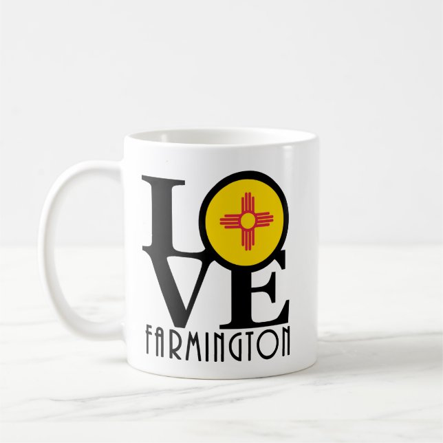 KÄRLEK Farmington New mexico 11oz Kaffemugg (Vänster)