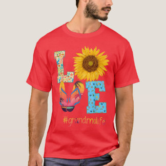KÄRLEK Farmor Liv Flip Flops Solros Sommar Moth T Shirt