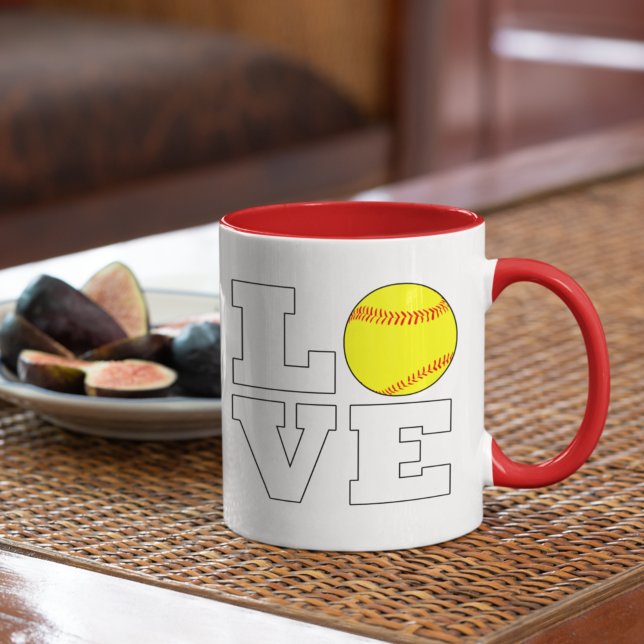KÄRLEK Fastpitch Softball Sports Player eller Coac Två-Tonad Mugg (Skapare uppladdad)