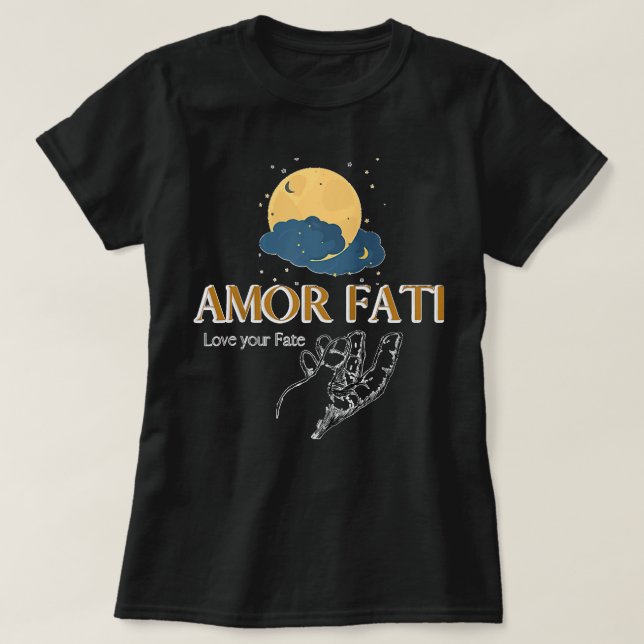 Kärlek Fati Friedrich Nietzsche Kärlek Ditt Destin T Shirt (Design framsida)