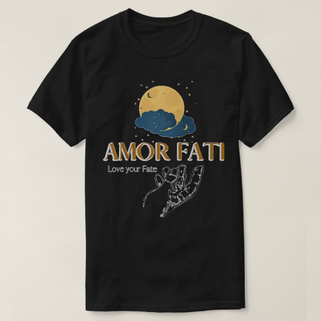 Kärlek Fati Friedrich Nietzsche Kärlek Ditt Destin T Shirt (Design framsida)