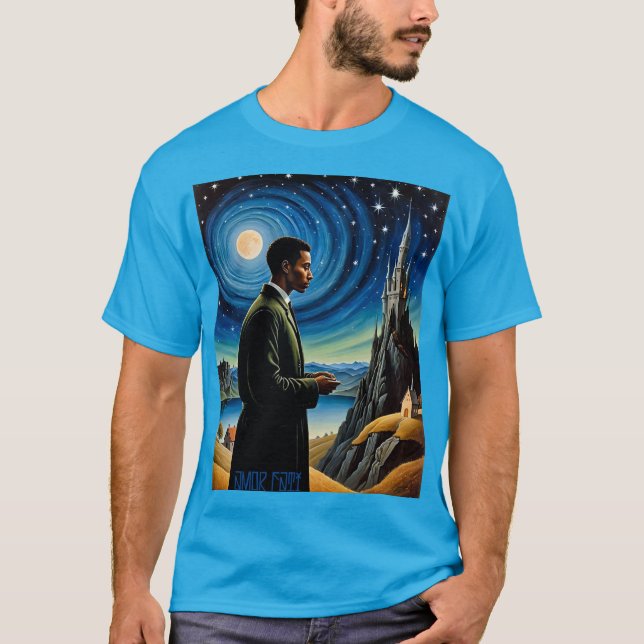 Kärlek Fati Starry Night Castle Shirt T Shirt (Framsida)