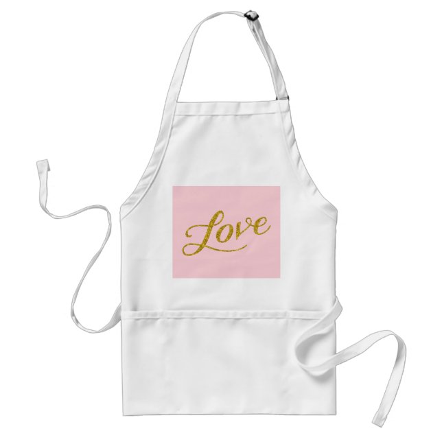 Kärlek Faux Glitter metallisk inspirerande Rosa Förkläde (Framsidan)