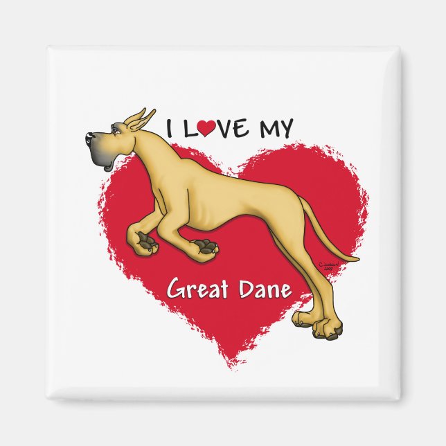 Kärlek Fawn Great dane Magnet (Framsidan)