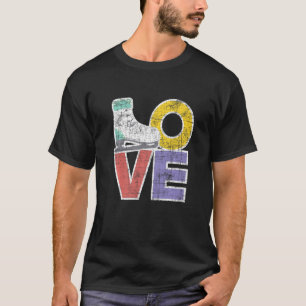 Kärlek Figur Ice Skating Skates Dancer Dancing T Shirt