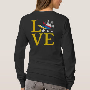 Kärlek - Filipino Flagga Typography Art T Shirt