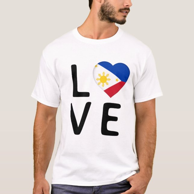 Kärlek - Filippinerna Flagga T Shirt (Framsida)