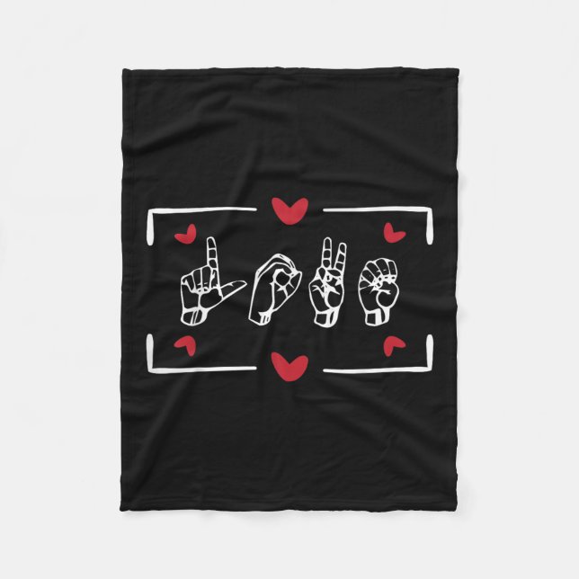 Kärlek Finger teckenspråk Asl Valentines day Gift Fleecefilt (Framsidan)