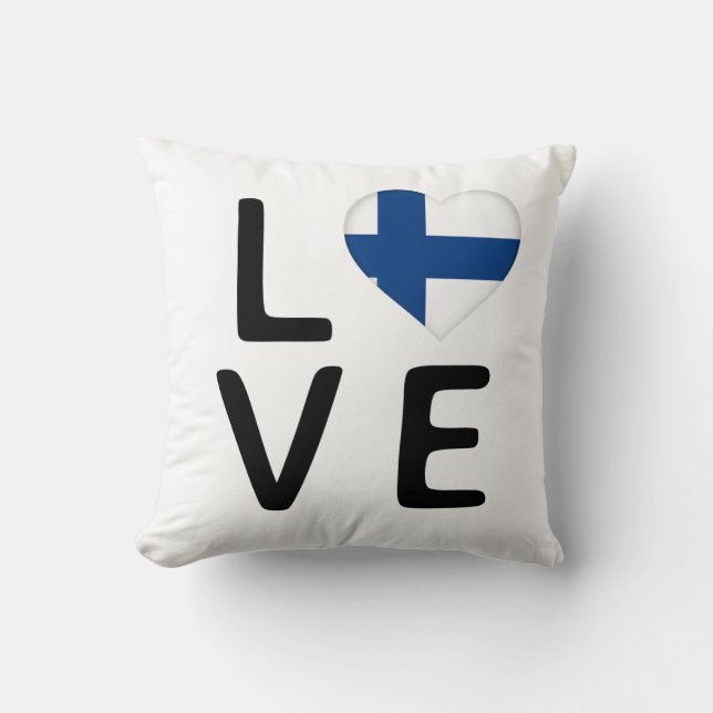 Kärlek - Finland Flagga Kudde (Framsida)