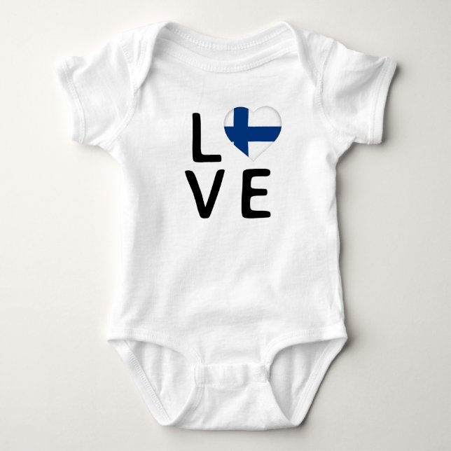 Kärlek - Finland Flagga T Shirt (Framsida)