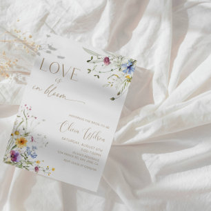 Kärlek finns i Blommigten Bloom Möhippa-Elegant Inbjudningar