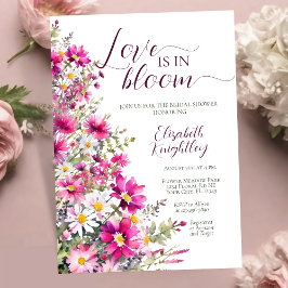 Kärlek finns i Bloom Bright Rosa Flowers Möhippa Inbjudningar