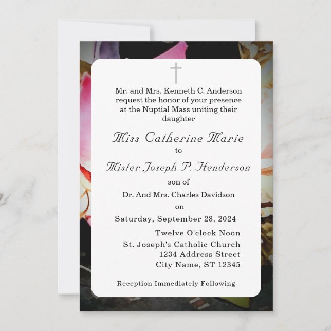 Kärlek finns i Bloom Photo/Ro Bröllop Inbjudningar (Framsida)