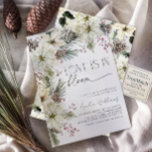 Kärlek finns i Bloom Winter Poinsettia Flowers Inbjudningar<br><div class="desc">Även på vintern hittar kärlek ett sätt att blomma. I vintern har inbjudningskort för möhippan handmålade elfenbenspoinsetter, pinekoner, grönbär och våtgrön lövning - som fångar den milda elegansen i en säsong som ofta förbises i blommigtar. Mjuk, romantisk och varmt förfinad, den här designen ger din firande en känsla av djup...</div>