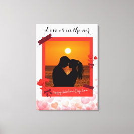 Kärlek finns i foto par och text i Luft-Anpassning Canvastryck
