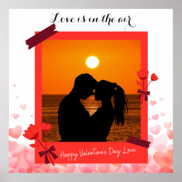 Kärlek finns i foto par och text i Luft-Anpassning Poster
