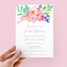 Kärlek finns i Fullt Bloom Watercolor Shower-kort Inbjudningar