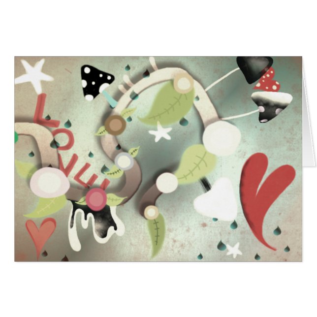 Kärlek finns i luft-hjärtkortet OBS kort (Framsidan Horizontal)