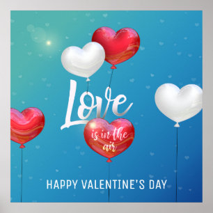 Kärlek finns i Luft Valentine-bubblor Poster Skriv