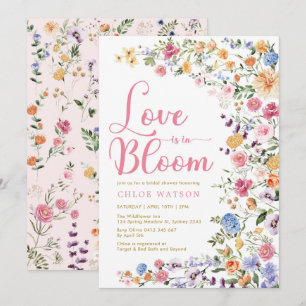 Kärlek finns i Möhippan Bloom Colorful Wildblomma Inbjudningar