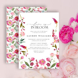 Kärlek finns i Möhippan Bloom Rosa Flowers Inbjudningar