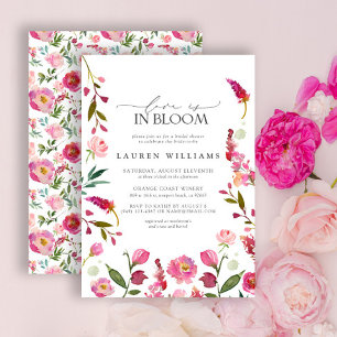 Kärlek finns i Möhippan Bloom Rosa Flowers Inbjudningar