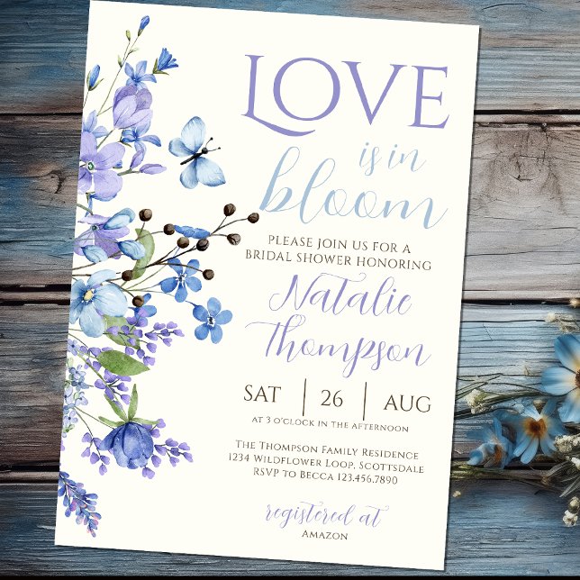 Kärlek finns i Möhippan för Blommigten Bloom Wildb Inbjudningar (Skapare uppladdad)