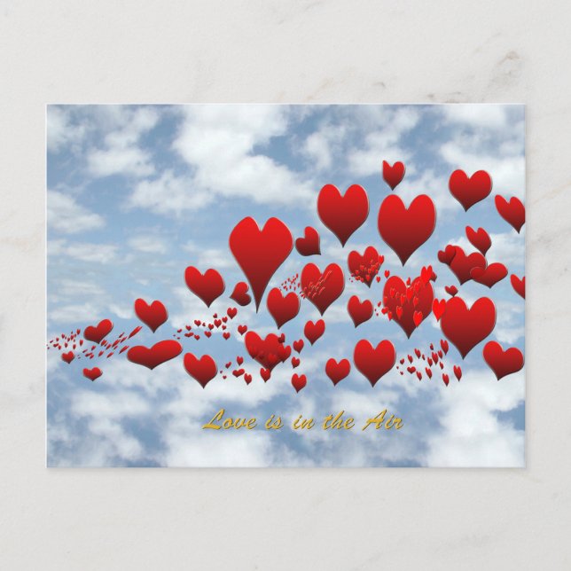 kärlek finns i vykortet luft vykort (Framsida)