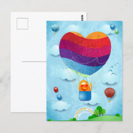 Kärlek finns i vykortet luft vykort