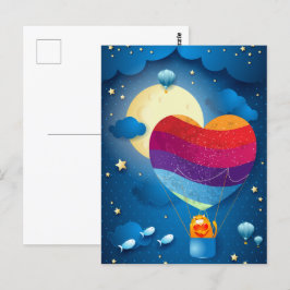 Kärlek finns i vykortet luft vykort