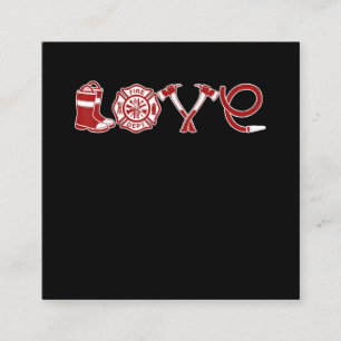 Kärlek Firefighter Valentines day Brandstridskvi Fyrkantigt Visitkort