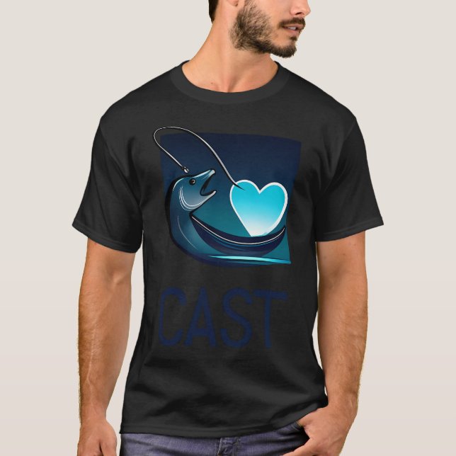 Kärlek Fiske Hook Heart Tee â€“ Present till Angle (Framsida)