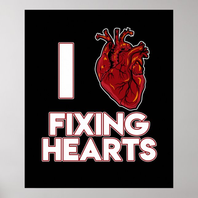 Kärlek Fixeringshjärter Surgeon Surgeon Surgery Me Poster (Framsidan)