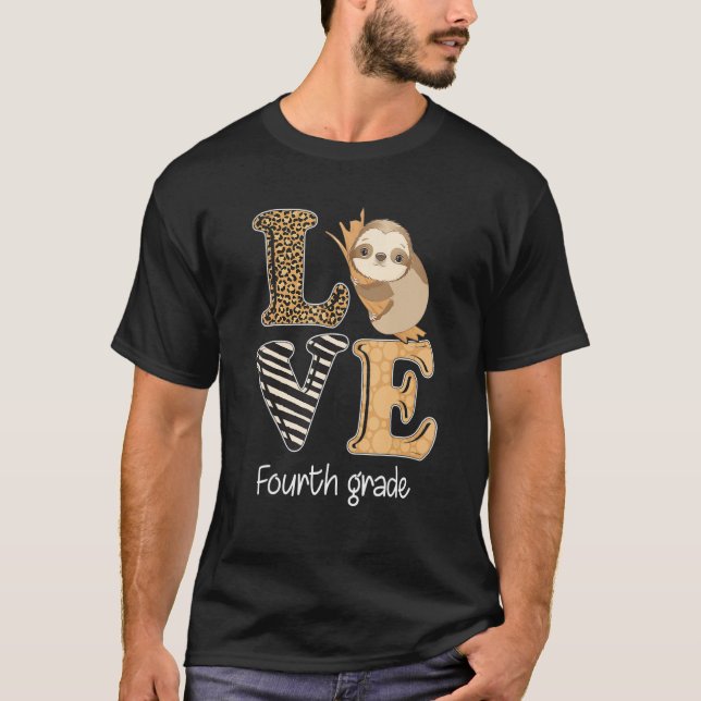 Kärlek Fjärde Klass Slowlaren vid fjärde Klass T Shirt (Framsida)
