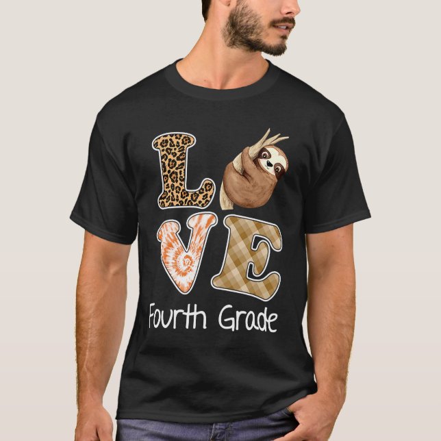 Kärlek Fjärde Klass Slowlaren vid fjärde Klass T Shirt (Framsida)