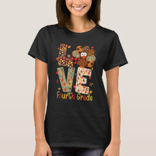 Kärlek Fjärde Klass Turkiet Leopard Lycklig Thanks T Shirt