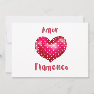 Kärlek Flamenco Red Heart med Polka dots Passion Inbjudningar