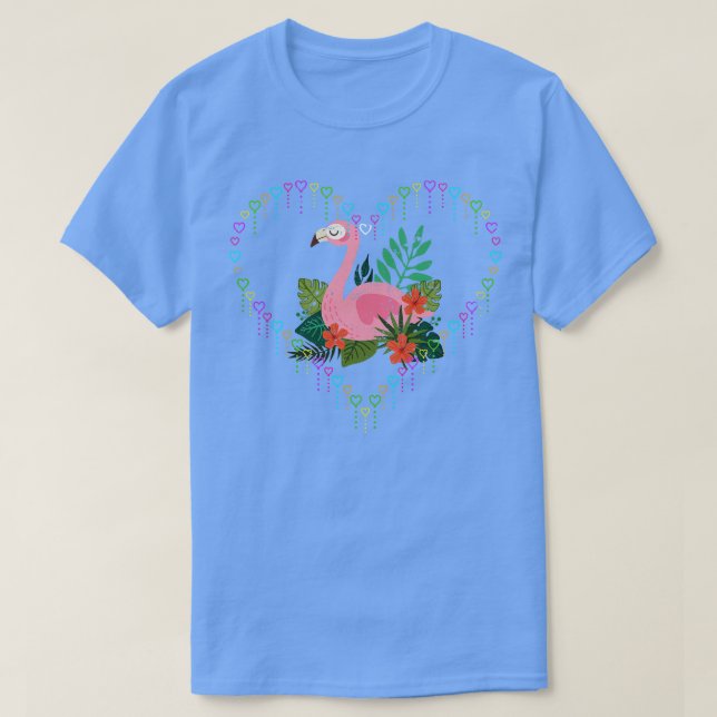 Kärlek Flamingo T Shirt (Design framsida)